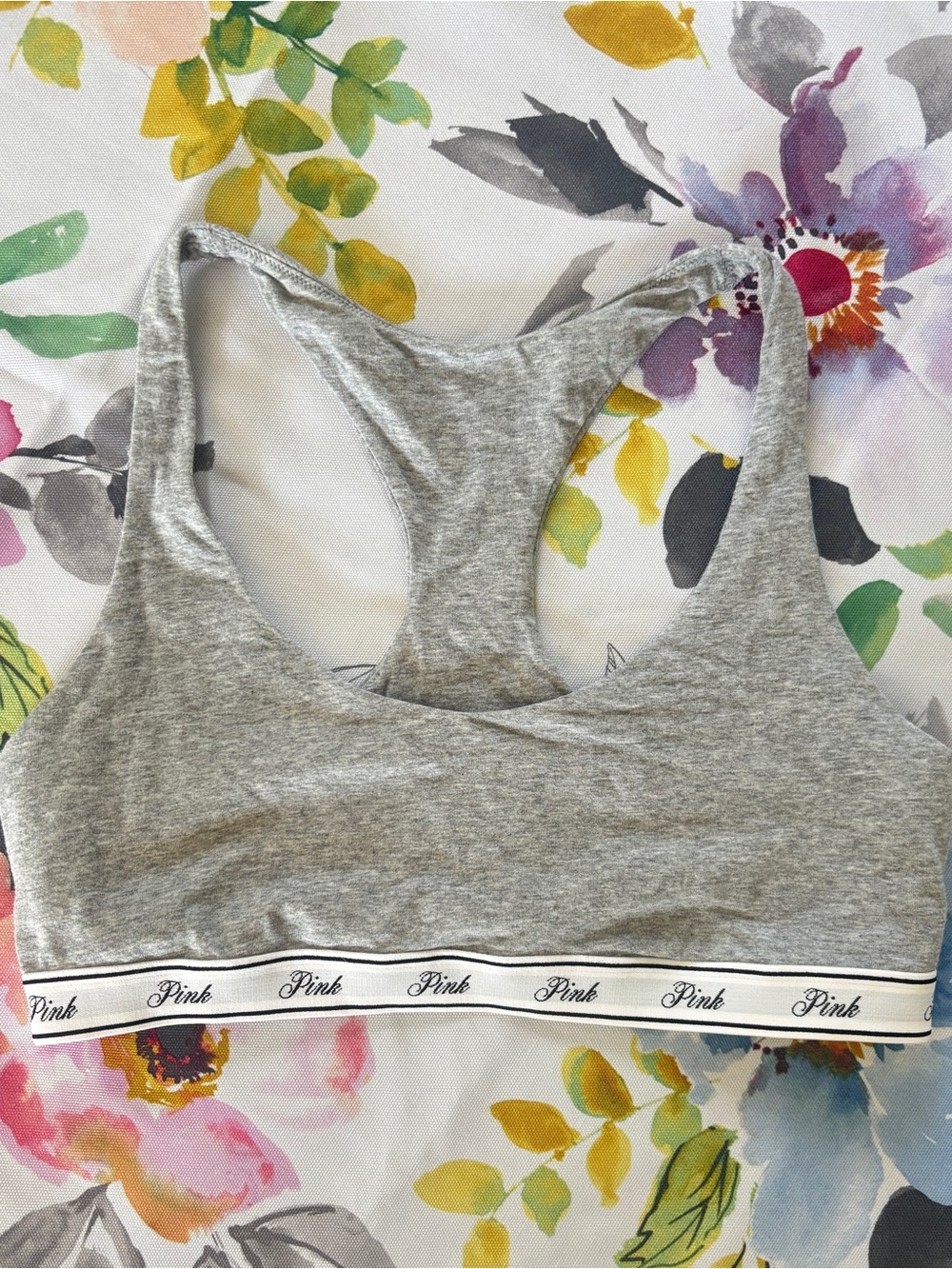 PINK - Women’s Heather Gray Racerback Bralette